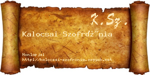 Kalocsai Szofrónia névjegykártya